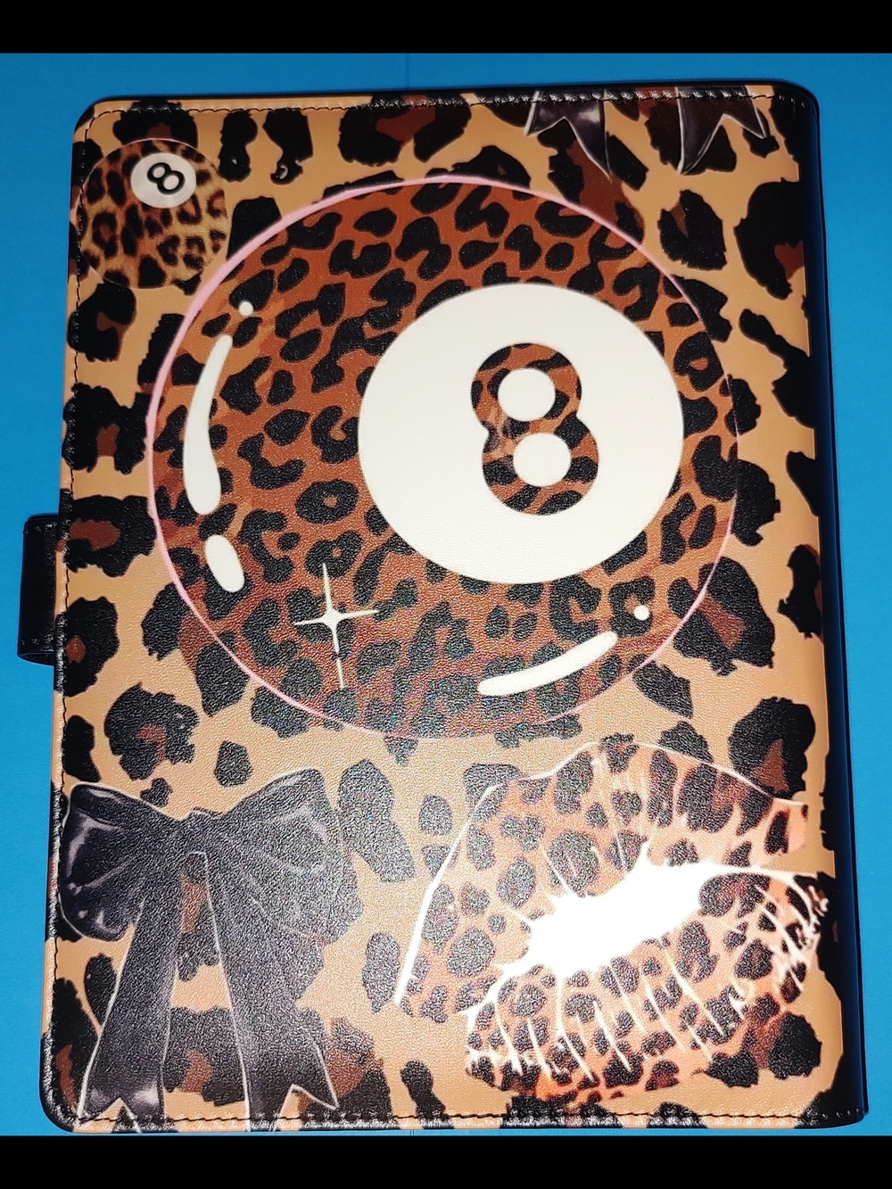 New! Leopard 8-Ball Print Soft Cover Binder Notebook